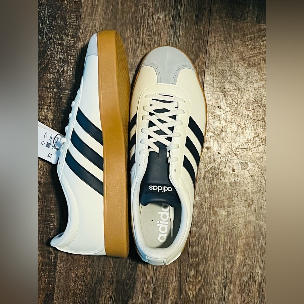 Adidas Women Cream and Navy Sneakers - Picture 5 of 6